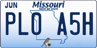 MO license plate PL0A5H