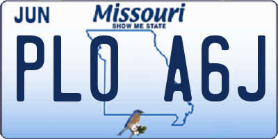 MO license plate PL0A6J