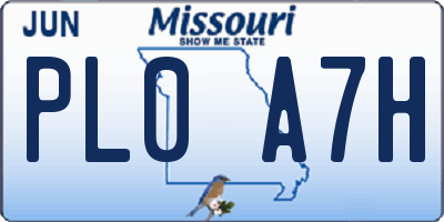 MO license plate PL0A7H