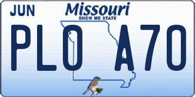 MO license plate PL0A7O