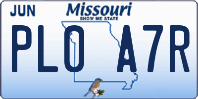 MO license plate PL0A7R