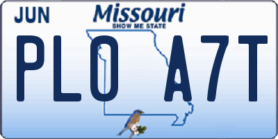MO license plate PL0A7T