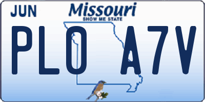MO license plate PL0A7V