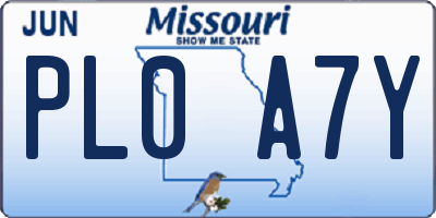 MO license plate PL0A7Y