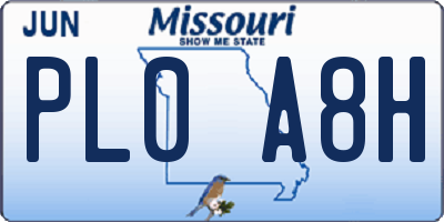 MO license plate PL0A8H