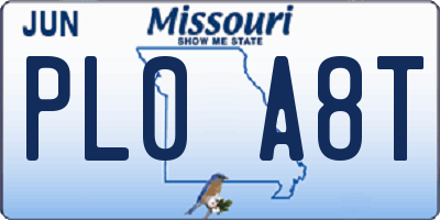 MO license plate PL0A8T
