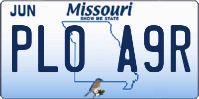 MO license plate PL0A9R