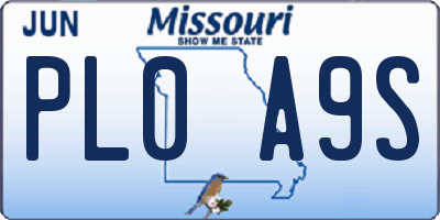 MO license plate PL0A9S
