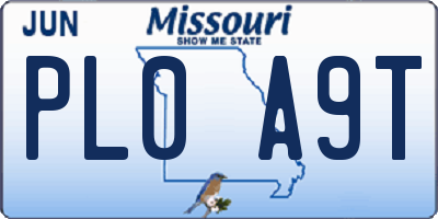 MO license plate PL0A9T