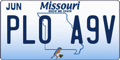 MO license plate PL0A9V