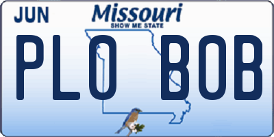 MO license plate PL0B0B