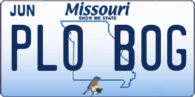 MO license plate PL0B0G