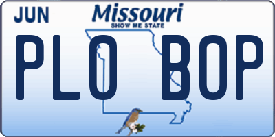 MO license plate PL0B0P