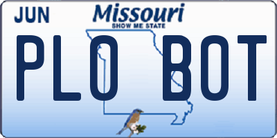 MO license plate PL0B0T