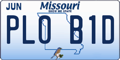 MO license plate PL0B1D