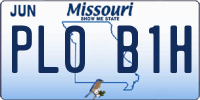 MO license plate PL0B1H