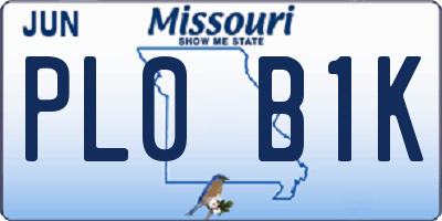 MO license plate PL0B1K