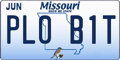 MO license plate PL0B1T