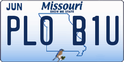 MO license plate PL0B1U