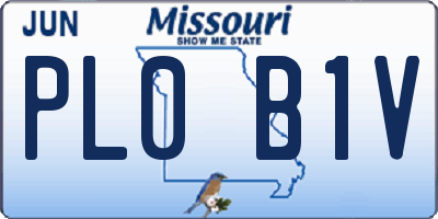 MO license plate PL0B1V