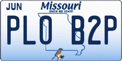MO license plate PL0B2P