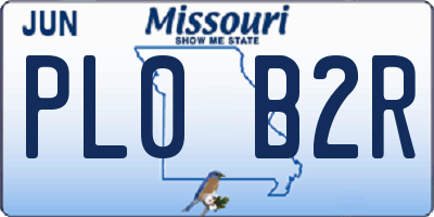 MO license plate PL0B2R