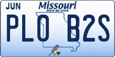 MO license plate PL0B2S