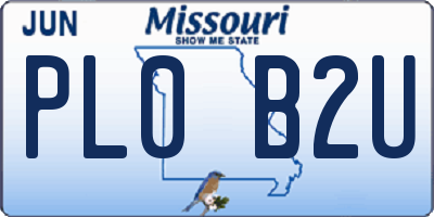 MO license plate PL0B2U
