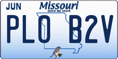 MO license plate PL0B2V