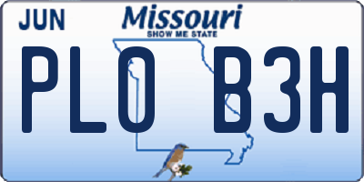 MO license plate PL0B3H
