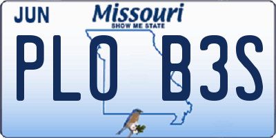 MO license plate PL0B3S