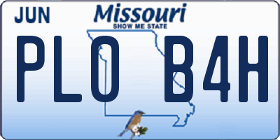 MO license plate PL0B4H