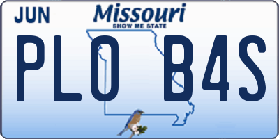 MO license plate PL0B4S
