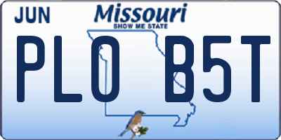 MO license plate PL0B5T