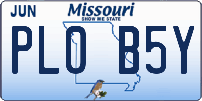 MO license plate PL0B5Y