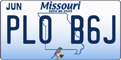 MO license plate PL0B6J