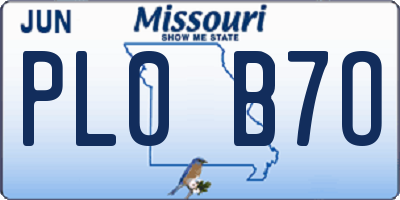 MO license plate PL0B7O