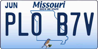 MO license plate PL0B7V