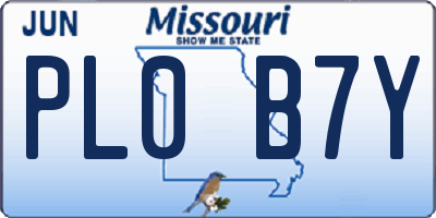 MO license plate PL0B7Y