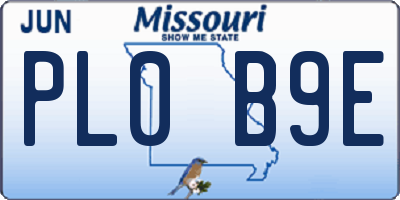 MO license plate PL0B9E