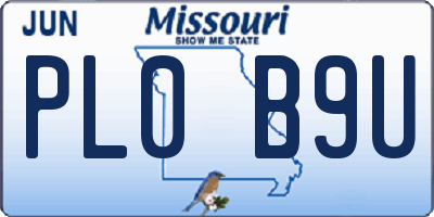 MO license plate PL0B9U