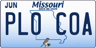 MO license plate PL0C0A