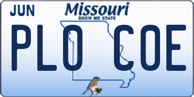 MO license plate PL0C0E