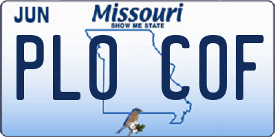 MO license plate PL0C0F