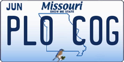 MO license plate PL0C0G