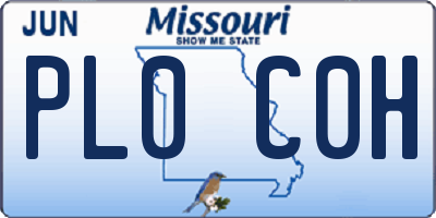 MO license plate PL0C0H