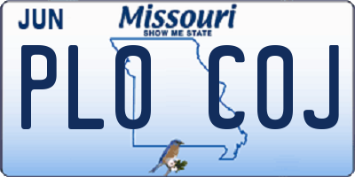 MO license plate PL0C0J