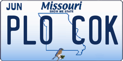 MO license plate PL0C0K