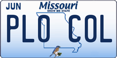 MO license plate PL0C0L