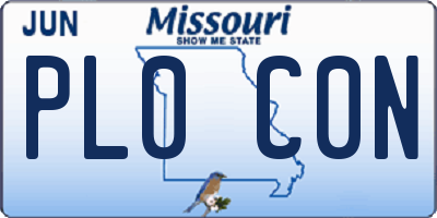 MO license plate PL0C0N